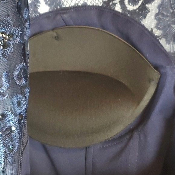 Mori Lee Navy Blue Maxi Dress - Picture 9 of 14